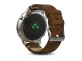 Умные часы серебристые с кожаным ремешком Garmin Fenix Chronos