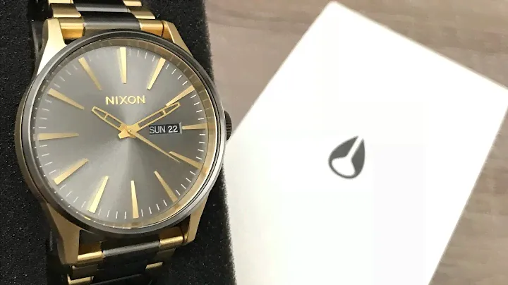 Nixon Sentry SS Gunmetal / Gold Men’s Watch A356595 (Unboxing) @UnboxWatches
