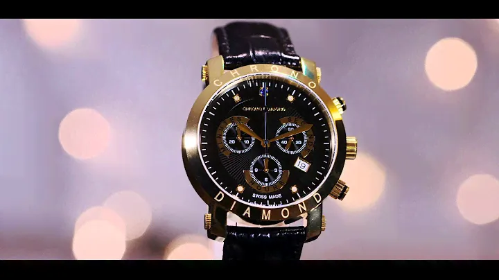 Chrono Diamond Nestor gold IP black leather