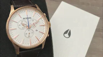 Nixon Sentry Chrono Leather Rose Gold / Brown Gator Men’s Watch A4052459 (Unboxing) @UnboxWatches